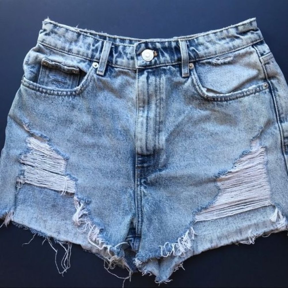 Zara Jean Cutoff Shorts with Manufactured Distressing, Size 6
